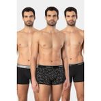 Cacharel Erkek Desenli Likralı Boxer 3'lü Paket 1339/Siyah 3
