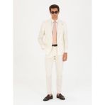 Cacharel Erkek Ekru Çizgili Kruvaze Slim Fit Takım Elbise 50265064-VR019 - 56 - 6 Drop