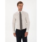 Cacharel Erkek Ekru Slim Fit % 100 Pamuk Gömlek 50311639-VR019