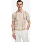 Cacharel Erkek Ekru Slim Fit Keten Karışımlı Polo Yaka Triko T-shirt 50323872-VR019