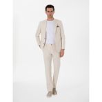 Cacharel Erkek Ekru Slim Fit Keten Karışımlı Takım Elbise 50306891-VR019 - 52 - 6 Drop