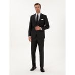 Cacharel Erkek Füme Slim Fit Mikro Desenli Yün Karışımlı Takım Elbise 50318061-VR058 - 46 - 6 Drop