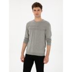 Cacharel Erkek Füme Slim Fit Pamuk Karışımlı Bisiklet Yaka Triko Kazak 50318982-VR058 - XL