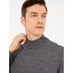 Cacharel Erkek Füme Slim Fit Yarım Balıkçı Basic Triko Kazak 50257711-VR058