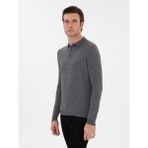 Cacharel Erkek Füme Slim Fit Yün Karışımlı Polo Yaka Basic Triko Kazak 50293274-VR058