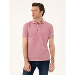 Cacharel Erkek Gül Kurusu Slim Fit Polo Yaka Merserize T-Shirt 50284769-VR026 - 3XL