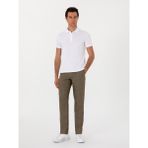 Cacharel Erkek Haki Slim Fit %100 Keten Klasik Pantolon 50306223-VR027 - 54