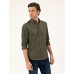 Cacharel Erkek Haki Slim Fit Pamuk Karışımlı Gömlek 50285450-VR027