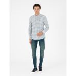 Cacharel Erkek Haki Slim Fit Pamuklu Kareli Gömlek 50291318-VR027 - XL