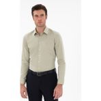 Cacharel Erkek Haki Slim Fit Pamuklu Oxford Gömlek 50304497-VR027 - XL