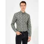 Cacharel Erkek Haki Slim Fit Uzun Kollu Gömlek 50253908-VR027