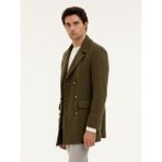 Cacharel Erkek Haki Slim Fit Yün Karışımlı Kaşe Kaban 50274060-VR027 - 52