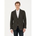 Cacharel Erkek Haki Slim Fit Yün Karışımlı Spor Ceket 50272700-VR027 - 48 - 6 Drop