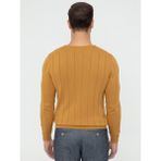 Cacharel Erkek Hardal Slim Fit Bisiklet Yaka Triko Kazak 50240208-VR072