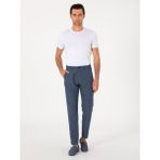 Cacharel Erkek Indigo Carrot Fit Beli Lastikli %100 Keten Spor Pantolon 50298913-VR028 - İndigo - 30 - 34