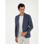 Cacharel Erkek İndigo Slim Fit %100 Keten Ceket 50284602-VR028 - 58 - 6 Drop