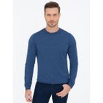 Cacharel Erkek İndigo Slim Fit Bisiklet Yaka Basic Triko Kazak 50237038-VR028