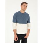 Cacharel Erkek İndigo Slim Fit Bisiklet Yaka Triko Kazak 50292568-VR028 - XL