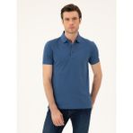 Cacharel Erkek Indigo Slim Fit Polo Yaka Merserize T-Shirt 50284769-VR028 - İndigo