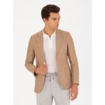 Cacharel Erkek Kahverengi Slim Fit %100 Keten Ceket 50268891-VR029 - 54 - 6 Drop