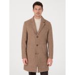 Cacharel Erkek Kahverengi Slim Fit Alpaka Yün Karışımlı Palto 50314605-VR029 - 52