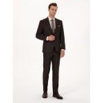 Cacharel Erkek Kahverengi Slim Fit Mikro Desenli Takım Elbise 50318869-VR029 - 54 - 6 Drop