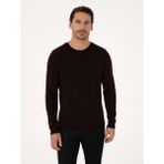 Cacharel Erkek Kahverengi Slim Fit Pamuk Karışımlı Bisiklet Yaka Basic Triko Kazak 50318620-VR029 - XL