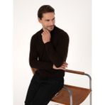 Cacharel Erkek Kahverengi Slim Fit Pamuk Karışımlı Bisiklet Yaka Basic Triko Kazak 50318620-VR029