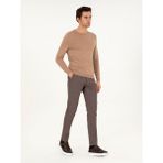 Cacharel Erkek Kahverengi Slim Fit Pamuk Karışımlı Kanvas Pantolon 50292336-VR029 - 32 - 34