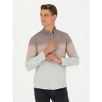 Cacharel Erkek Kahverengi Slim Fit Uzun Kollu Gömlek 50272878-VR029 - 2XL