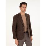 Cacharel Erkek Kahverengi Slim Fit Yün Karışımlı Flanel Ceket 50291056-VR029 - 6 Drop - 54