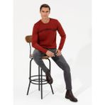 Cacharel Erkek Kiremit Slim Fit Bisiklet Yaka Triko Kazak 50259268-VR031 - 2XL