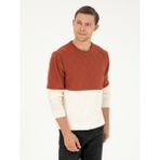 Cacharel Erkek Kiremit Slim Fit Bisiklet Yaka Triko Kazak 50292568-VR031