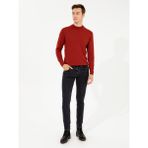 Cacharel Erkek Kiremit Slim Fit Çeyrek Balıkçı Yaka Basic Triko Kazak 50257712-VR031