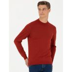 Cacharel Erkek Kiremit Slim Fit Çeyrek Balıkçı Yaka Triko Kazak 50276521-VR031