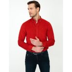 Cacharel Erkek Kiremit Slim Fit Uzun Kollu Gömlek 50245389-VR031