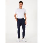 Cacharel Erkek Koyu Lacivert Slim Fit Gofreli Beli Bağcıklı Spor Pantolon 50305618-VR100 - 36