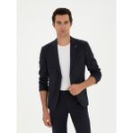 Cacharel Erkek Koyu Lacivert Slim Fit Mikro Desenli Yün Karışımlı Ceket 50284835-VR100 - 4 Drop