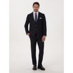 Cacharel Erkek Koyu Lacivert Slim Fit Yün Karışımlı Mikro Desenli Takım Elbise 50315597-VR100 - 6 Drop - 48