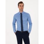 Cacharel Erkek Koyu Mavi Slim Fit %100 Pamuk Klasik Gömlek 50318179-VR032 - 39