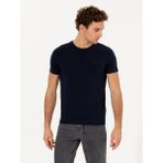 Cacharel Erkek Lacivert Bisiklet Yaka Slim Fit Basic T-Shirt 50263987-VR033