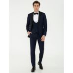 Cacharel Erkek Lacivert Ex. Slim Fit Yelekli Smokin Damatlık 50236701-VR033 - 6 Drop
