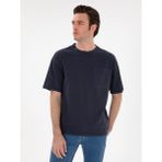 Cacharel Erkek Lacivert Oversize Bisiklet Yaka T-Shirt 50305458-VR033