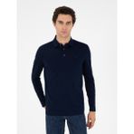 Cacharel Erkek Lacivert Regular Fit %100 Pamuk Polo Yaka Sweatshirt 50294327-VR033