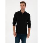 Cacharel Erkek Lacivert Regular Fit Kaşmir Karışımlı Polo Yaka Sweatshirt 50309794-VR033