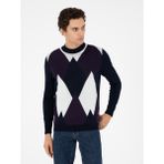 Cacharel Erkek Lacivert Regular Fit Yün Karışımlı Bisiklet Yaka Triko Kazak 50291921-VR033 - 2XL