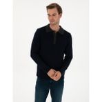 Cacharel Erkek Lacivert Regular Fit Yün Karışımlı Polo Yaka Triko Kazak 50310555-VR033 - 2XL