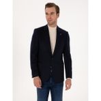 Cacharel Erkek Lacivert Slim Fit %100 Kaşmir Flanel Ceket 50314254-VR033 - 6 Drop - 52