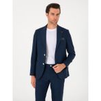 Cacharel Erkek Lacivert Slim Fit %100 Keten Ceket 50306124-VR033 - 6 Drop - 46