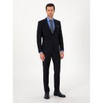 Cacharel Erkek Lacivert Slim Fit %100 Yün Klasik Takım Elbise 50304078-VR033 - 6 Drop